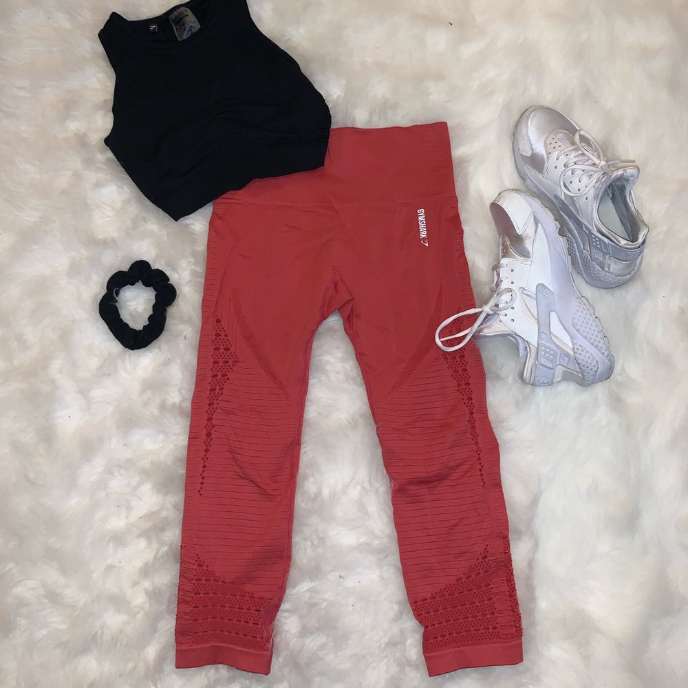Gymshark energy seamless crop red leggings